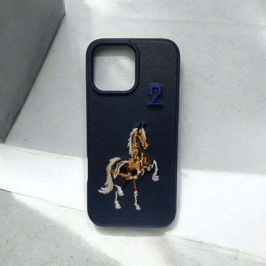 iPhone XR BLUE Polo Leather Case (DS-ST)