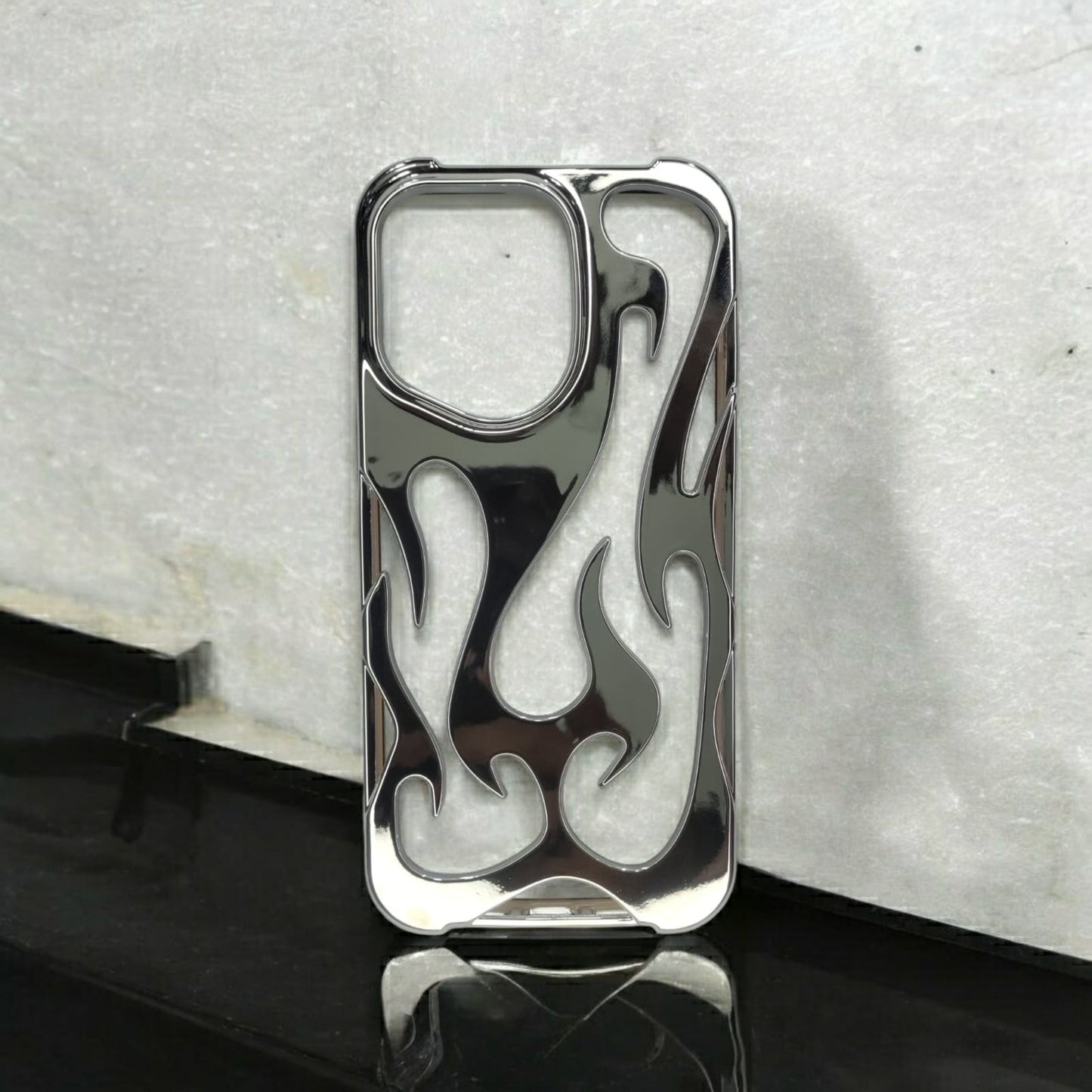 iPhone 16 Pro Flame SILVER Silicon Protective Back Covers (DS-UG)