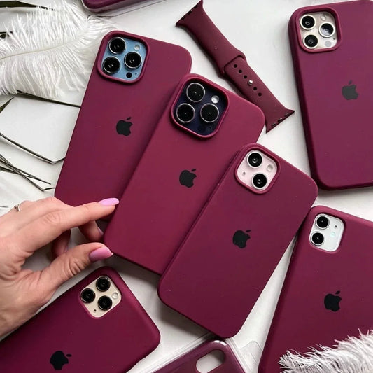 iPhone X/Xs Liquid Silicon Plum iPhone Back Cover (NO #27)